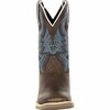 Durango Lil' Rebel Pro Big Kid's Blue Western Boot, BELGIAN BROWN/DENIM BLUE, M, Size 5 DBT0218Y